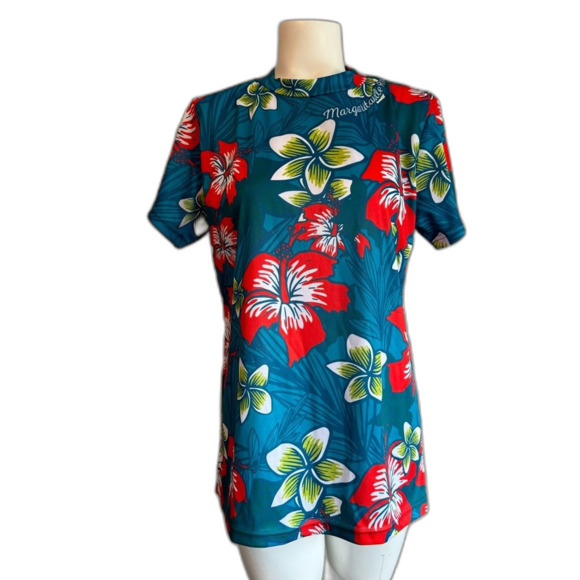 Margaritaville Run Floral Tropical Athletic Running Top Women’s Large L - Picture 7 of 7